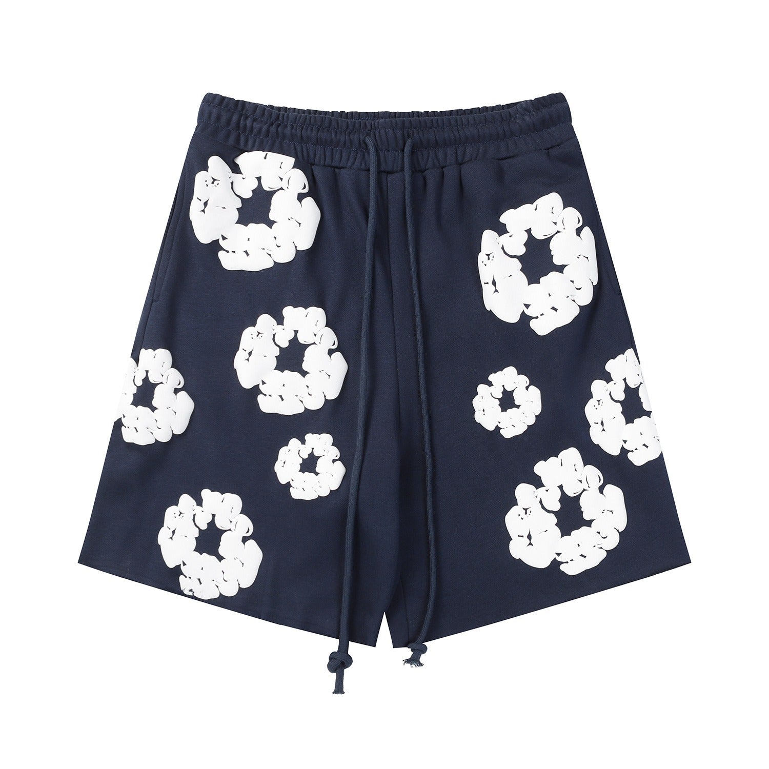 Denim Tears Outfit:T-shirt/Shorts (Separate Purchase Options) Puff Print Short Sleeve T-shirt Loose Couple Shorts Suit
